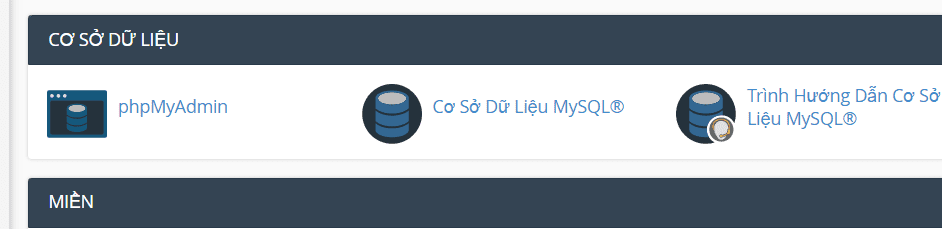 Vào phpMyAdmin